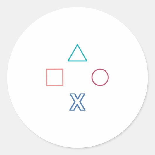 コントローラボタン，ゲーマーのギフト，ビデオゲーム， ラウンドシール (正面)