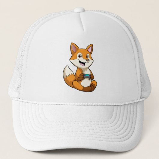 コントローラーで遊ぶキツネ キャップ (正面)