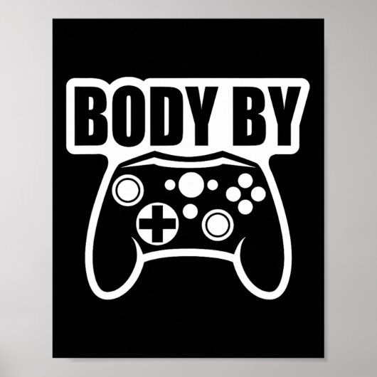 コントローラーで鍛えたゲームボディ ユーモア ゲーマー ポスター (正面)