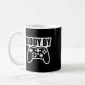 コントローラーで鍛えたボディ ゲーム好きのユーモア コーヒーマグカップ (左)