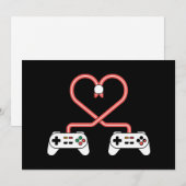 コントローラーとハートのバレンタインデー ゲーマーカップル シーズンカード (正面/裏面)