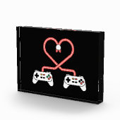 コントローラーとハートのバレンタインデー ゲーマー フォトブロック (右)