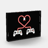 コントローラーとハートのバレンタインデー ゲーマー フォトブロック (左)