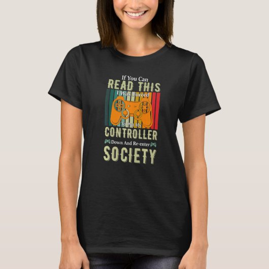 コントローラーを置き換えて社会ゲーマーに入る Tシャツ (正面)