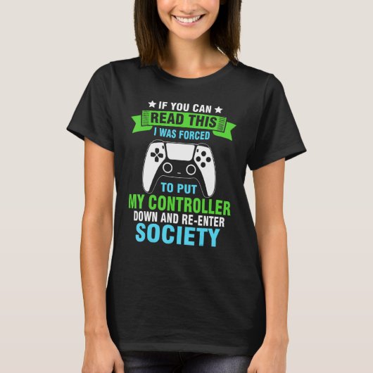 コントローラーを置き換える社会人ゲーマーおもしろいT Tシャツ (正面)