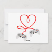 コントローラー付きビデオゲーマーバレンタインデーTシャツ シーズンカード (裏面)