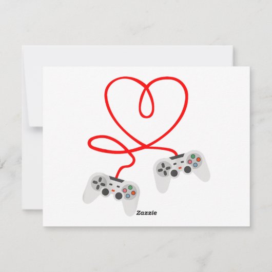 コントローラー付きビデオゲーマーバレンタインデーTシャツ シーズンカード (裏面)