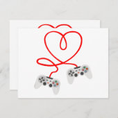 コントローラー付きビデオゲーマーバレンタインデーTシャツ シーズンカード (正面/裏面)