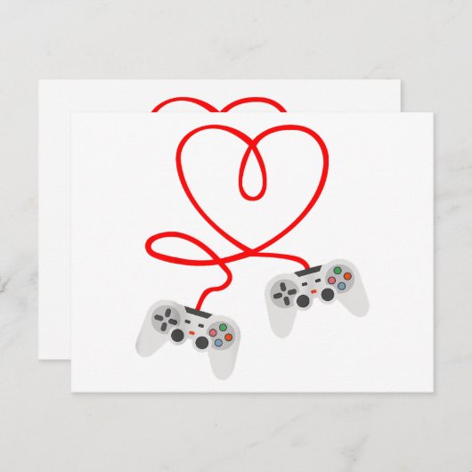 コントローラー付きビデオゲーマーバレンタインデーTシャツ シーズンカード (正面/裏面)
