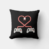 コントローラー付きビデオゲーマーバレンタインハート クッション (正面)