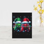コントローラーSanta Hat Christmas Gaming X-mas Gamer カード (黄色い花)