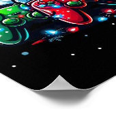 コントローラーSanta Hat Christmas Gaming X-mas Gamer ポスター (角)