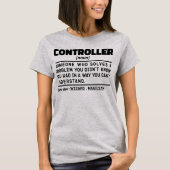 コントローラ名詞会計ワーカおもしろいパパことわざ Tシャツ (正面)