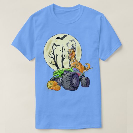コントローラ墓地を有するハロウィーンスケルトンゲーマー Tシャツ (デザイン正面)