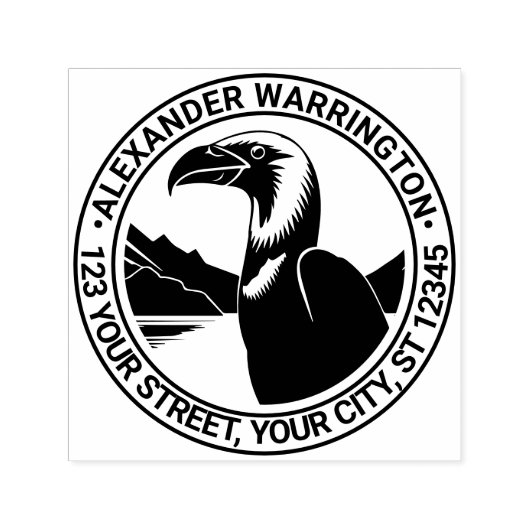 コンドル威厳のあるヘッド#5名差出人住所 セルフインキングスタンプ (デザイン)