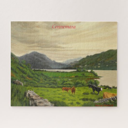 コンネマラアイルランド風光明媚な牛の農場と馬 ジグソーパズル (横)