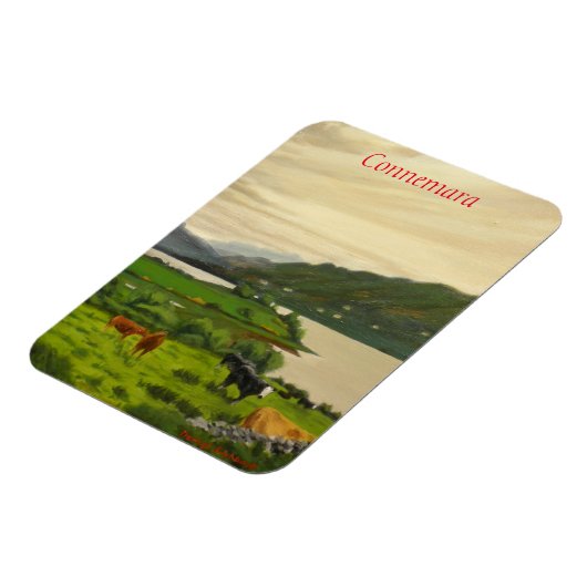 コンネマラアイルランド風光明媚な牛の農場と馬 マグネット (左側)