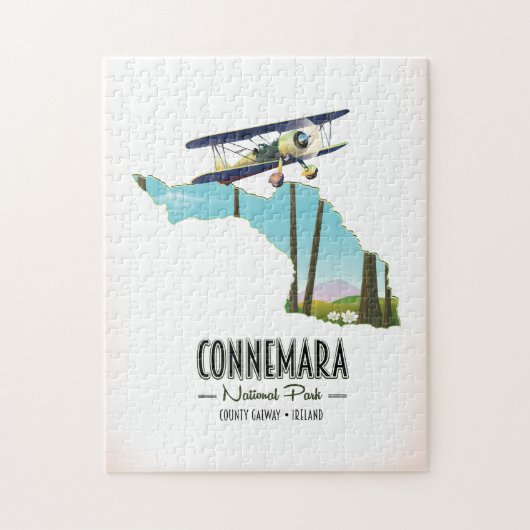 コンネマラ国立公園郡ゴールウェイアイルランドの地図 ジグソーパズル (縦)