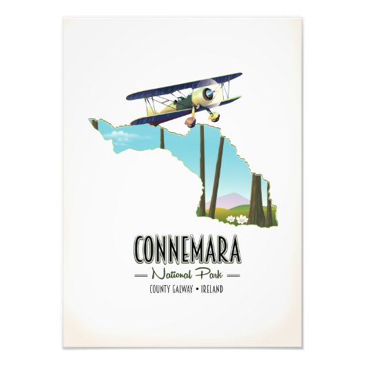 コンネマラ国立公園郡ゴールウェイアイルランドの地図 フォトプリント            (正面)