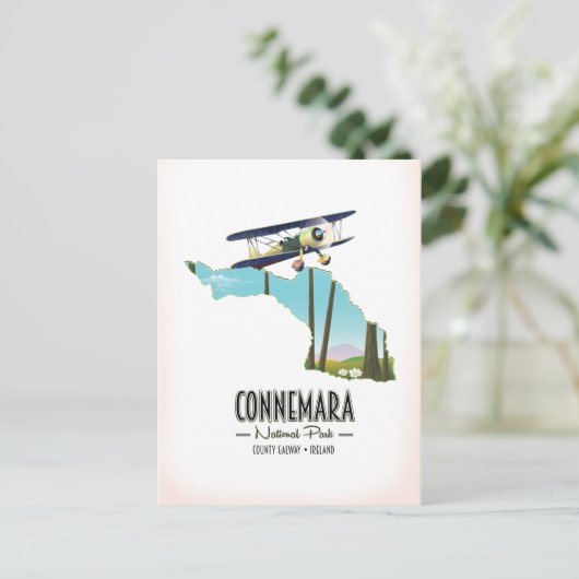 コンネマラ国立公園郡ゴールウェイアイルランドの地図 ポストカード (スタンド正面)