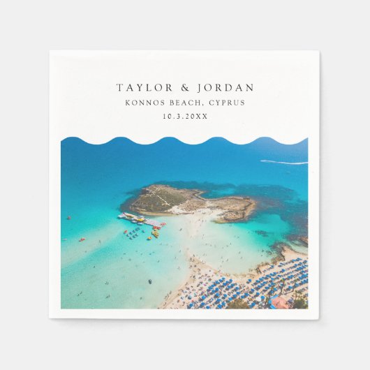 コンノスビーチ結婚式カスタムカクテルナプキン スタンダードカクテルナプキン (正面)