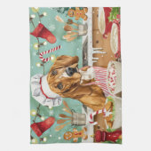 コンハウンドホリデーベーキング:フェスティバルクリスマス キッチンタオル (縦)