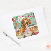 コンハウンドホリデーベーキング:フェスティバルクリスマス スクエアシール (封筒)