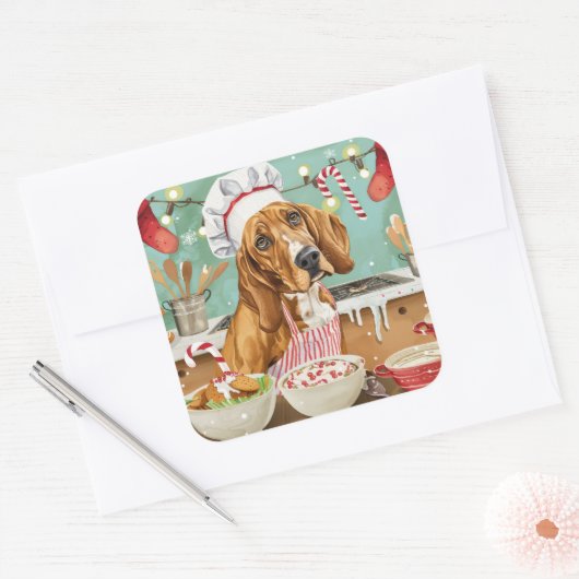 コンハウンドホリデーベーキング:フェスティバルクリスマス スクエアシール (封筒)