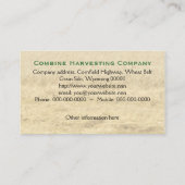 コンバインハーベスターのタクシーおよび積み込み 名刺 (裏面)