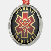 コンバットメディカルスカル&ソードクロスパッチ メタルオーナメント (左)