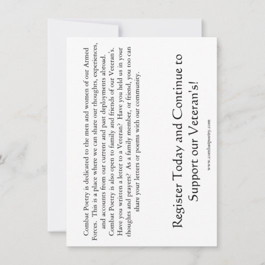 コンバット詩認識度 招待状 (正面)