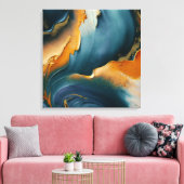 コンバージェンス - 抽象的な運動の場とゴールド キャンバスプリント (インサイチュ (リビング))