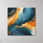 コンバージェンス - 抽象的な運動の場とゴールド キャンバスプリント (正面)