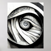 コンバージェンス – 白黒抽象芸術 ポスター (正面)