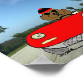 コンバーチブルの可愛いグラウンドホッグ ポスター (角)