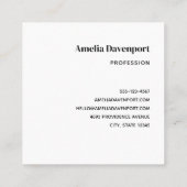 コンバーチブルを運転する笑顔のピンクのナマケモノ スクエア名刺 (裏面)