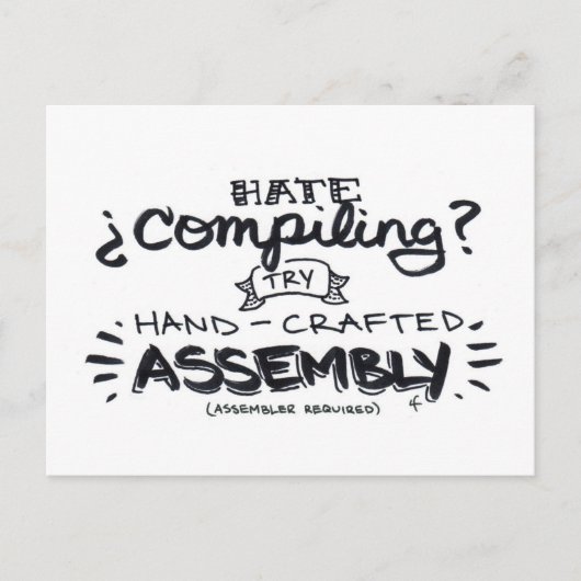 コンパイルが嫌い? ポストカード (正面)