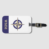 コンパカスタマイズスバラブルー&金ゴールドラゲージタグ ラゲッジタグ (正面横)