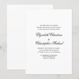 コンパクトな伝統的エレガンス（受付なし） 招待状