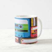 コンパクトカセット抽象芸術組成物 コーヒーマグカップ (正面右)