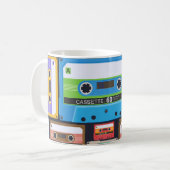 コンパクトカセット抽象芸術組成物 コーヒーマグカップ (正面左)