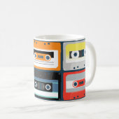 コンパクトカセット。セット.ヴィンテージイラストレーションフラット  コーヒーマグカップ (正面右)