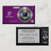 コンパクトカメラプロフェッショナル撮影者QRコード 名刺 (正面/裏面)