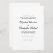 コンパクト伝統的エレガンス(披露宴へ後を追) 招待状 (正面/裏面)