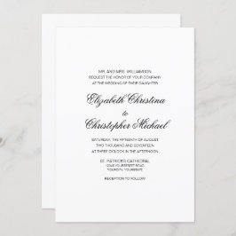 コンパクト伝統的エレガンス(披露宴へ後を追) 招待状