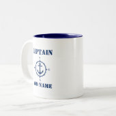 コンパスいかりキャプテン名前またはボート名sa0a ツートーンマグカップ (正面左)