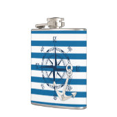 コンパスおよびいかり青および白のストライプなフラスコ フラスク (左)