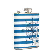 コンパスおよびいかり青および白のストライプなフラスコ フラスク (右)