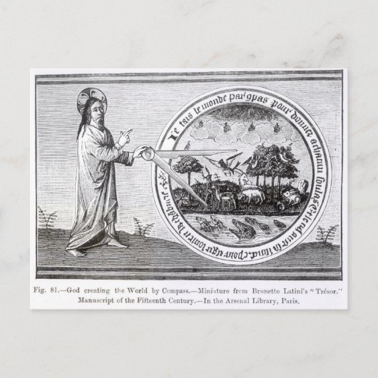 コンパスで世界を創造する神 ポストカード (正面)