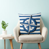 コンパスとストライプパター航海のインスパイアン クッション (椅子)